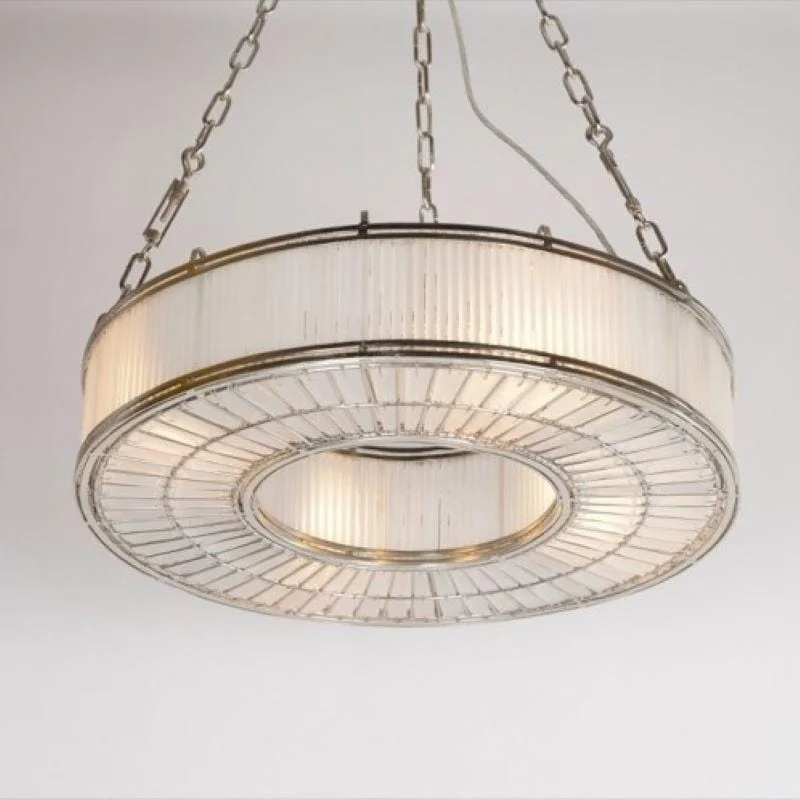 Chandeliers with Metal Frames in Black FinishHamptons Glass Ring Pendant Light