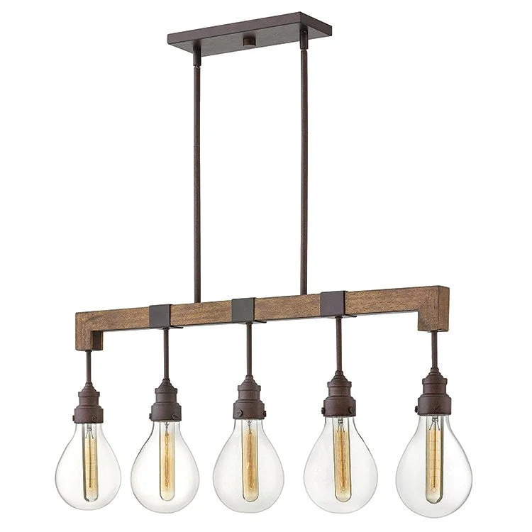 Industrial Iron Chandeliers for Loft - Inspired SpacesDenton Five-Light Linear Chandelier