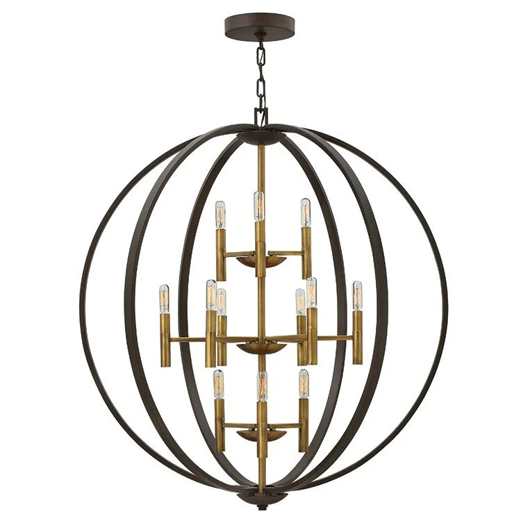 Chandeliers with Pendant Lights for a Stylish LookEuclid Twelve-Light Three-Tier Pendant