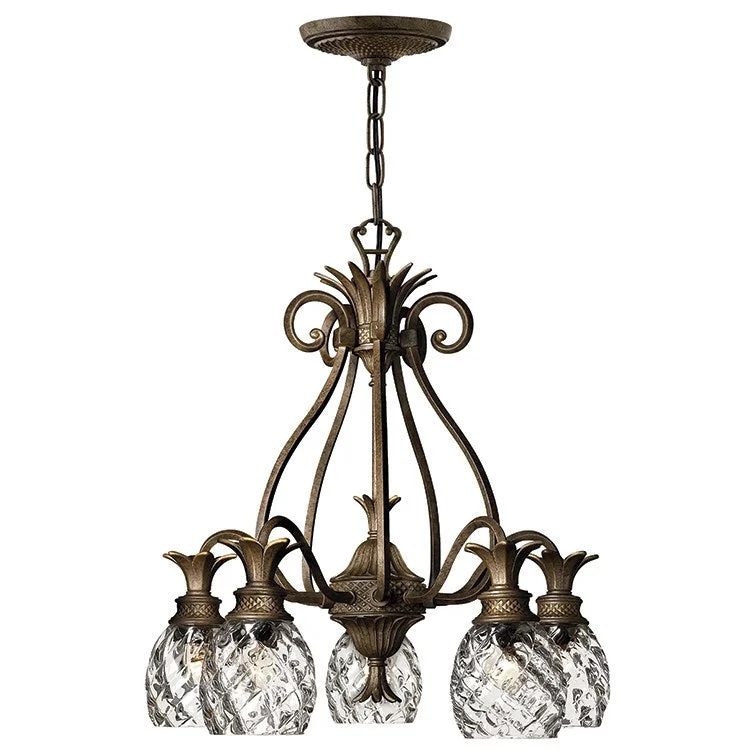 Rustic Wood Chandeliers for Country - Style HousesPlantation Five-Light Single-Tier Downlight Chandelier