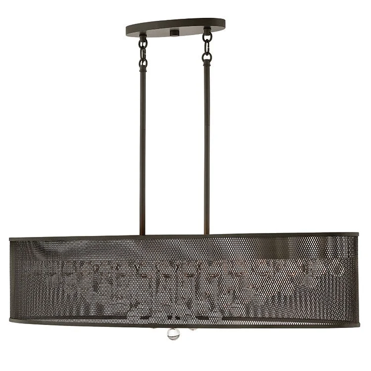 Chandeliers with Metal Frames in Bronze FinishFiona Eight-Light Linear Chandelier