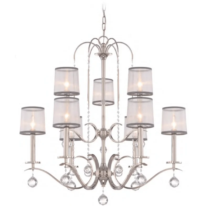 Chandeliers with Metal Frames in Silver FinishImperial Silver Crystal Chandelier | Assorted Sizes