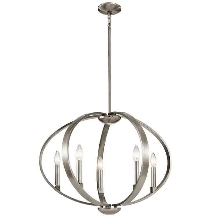 Chandeliers for Low Ceilings to Avoid OvercrowdingElata Five-Light Chandelier/Pendant