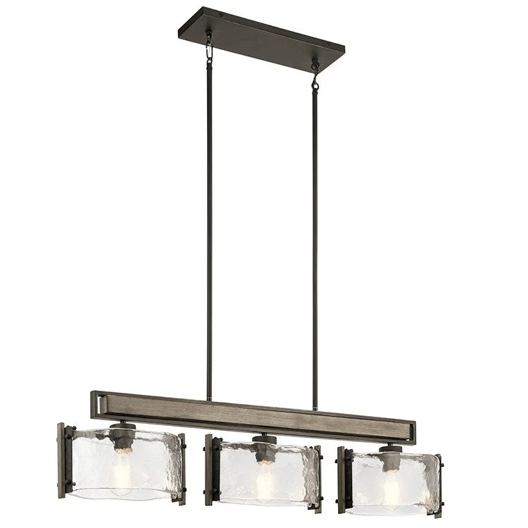 Chandeliers with Metal Frames in Silver FinishAberdeen Three-Light Linear Chandelier