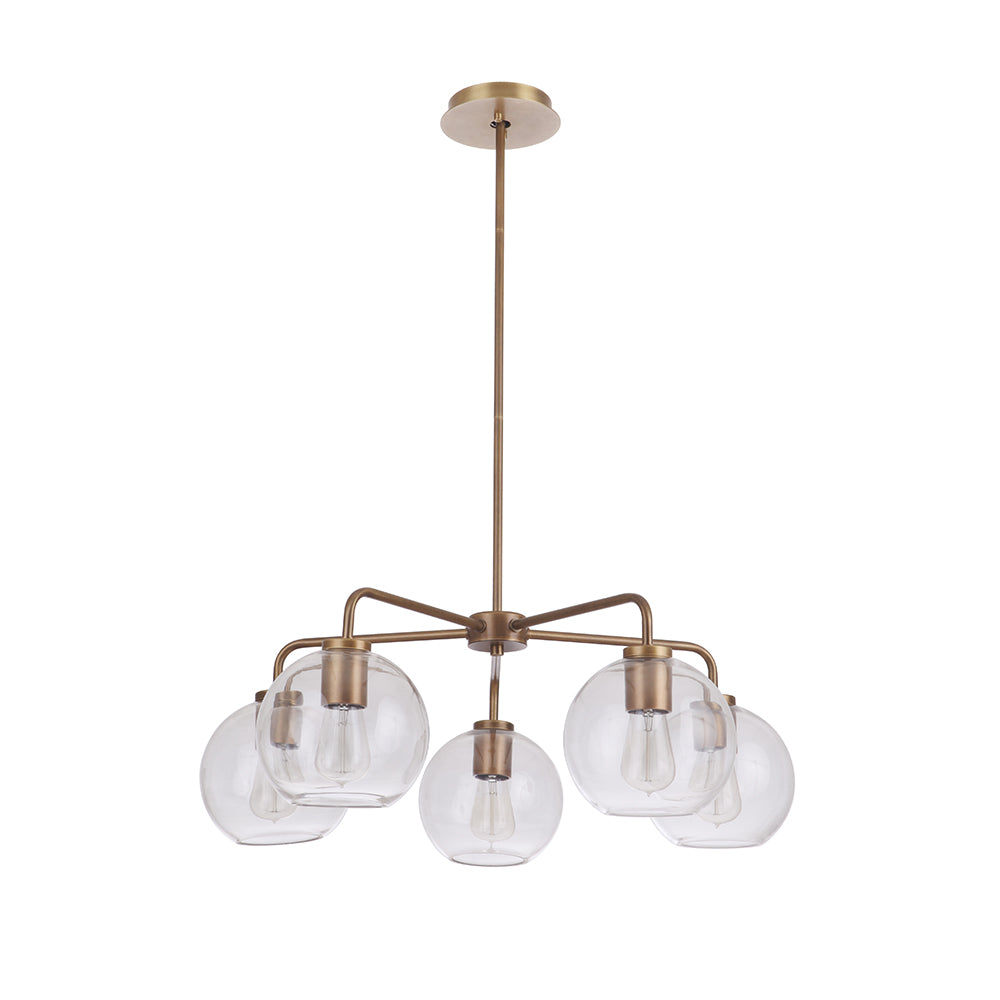 Industrial Iron Chandeliers for Loft - Inspired SpacesKnox 5 Light Chandelier - Brass