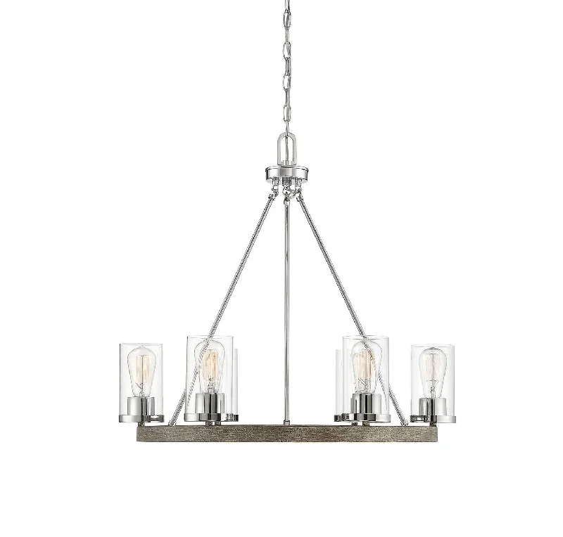 Rustic Wood Chandeliers for Country - Style HousesSix Light Chandelier