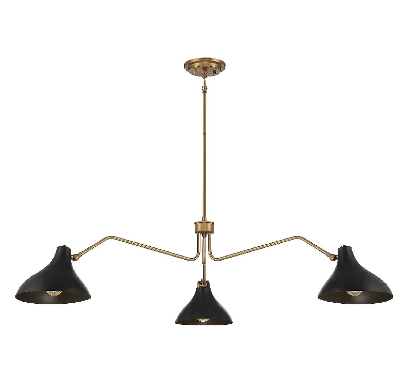 Chandeliers with Metal Frames in Gold FinishThree Light Pendant