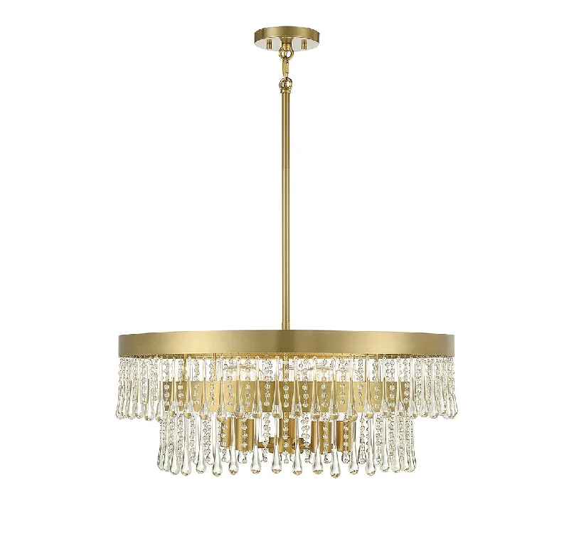 Chandeliers with Frosted Glass for a Softer Light DiffusionSix Light Pendant