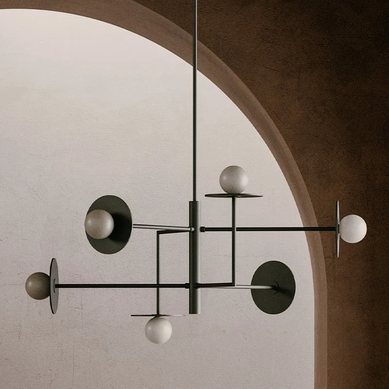 Industrial Iron Chandeliers for Loft - Inspired SpacesMinimalist Orb Disc Chandelier