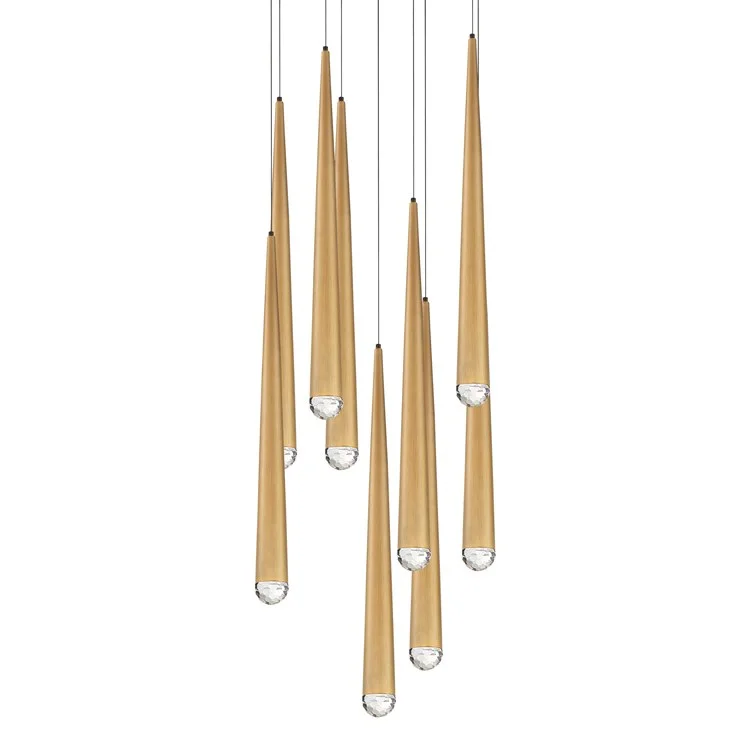 Minimalist Chandeliers for Sleek and Simple InteriorsCascade Nine-Light LED Crystal Round Chandelier 3500K