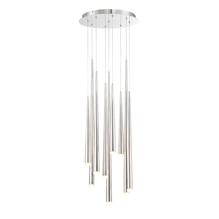 Chandeliers with Venetian Glass for a Luxurious LookCascade Nine-Light LED Etched Glass Round Chandelier 3500K