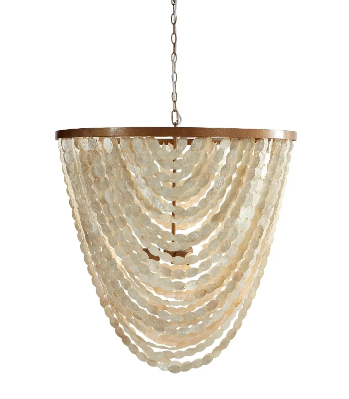 Incandescent Chandeliers for a Warm and Traditional GlowOrganic Pearl Shell Oval Chandelier