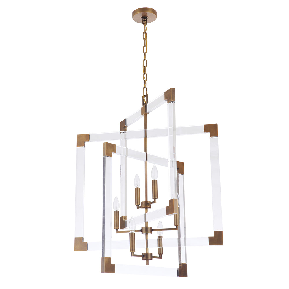 Rustic Wood Chandeliers for Country - Style HousesParallax Six Light Chandelier - Brass