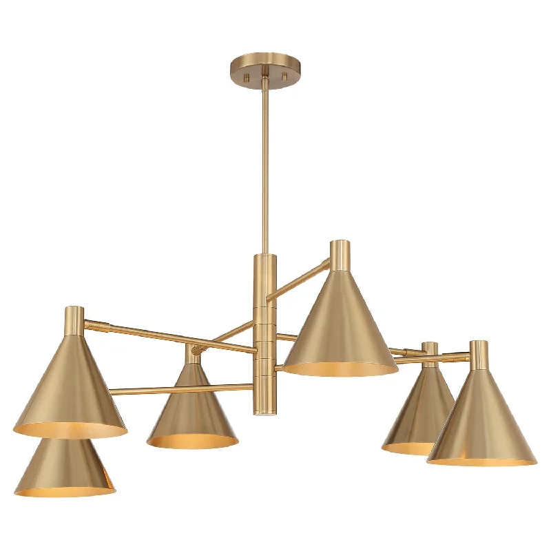 Chandeliers with Metal Frames in Bronze FinishPharos Six Light Chandelier