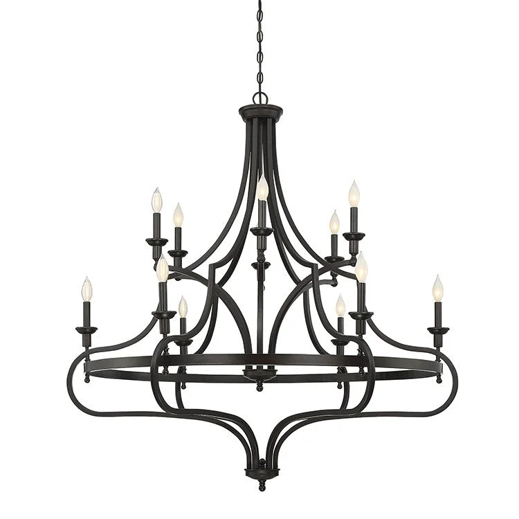 Chandeliers with Candle - Style Bulbs for a Classic AestheticSheilds Twelve-Light Three-Tier Chandelier