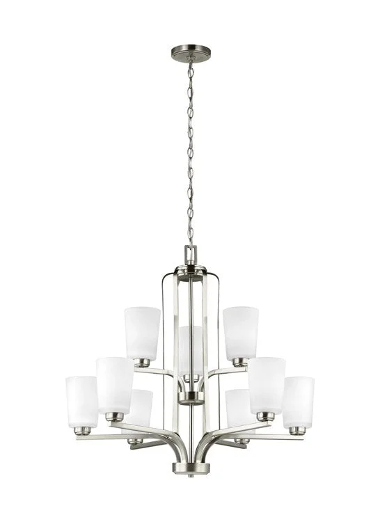 Industrial Iron Chandeliers for Loft - Inspired SpacesFranport Nine-Light Two-Tier Chandelier