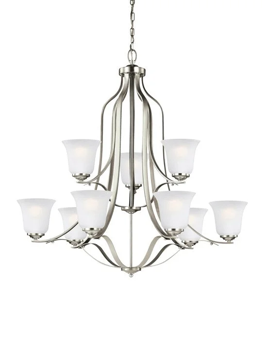 Modern Crystal Chandeliers for Contemporary HomesEmmons Nine-Light Two-Tier LED Chandelier