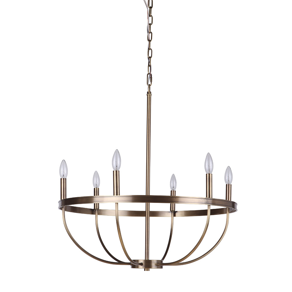 Minimalist Chandeliers for Sleek and Simple InteriorsUpland 6 Light Chandelier - Brass