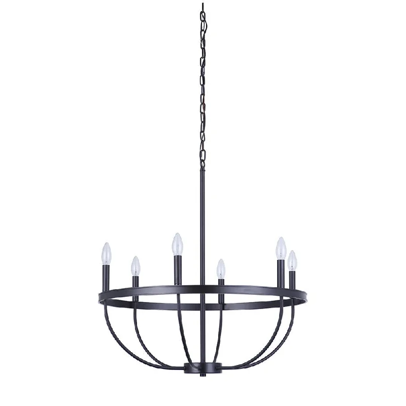 Chandeliers with Adjustable Arms for Directional LightingUpland 6 Light Chandelier - Black