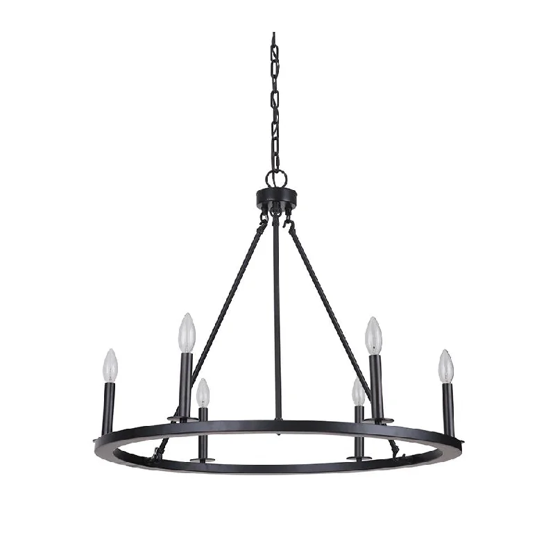 Traditional Brass Chandeliers for Classic InteriorsUrbina 6 Light Chandelier - Black