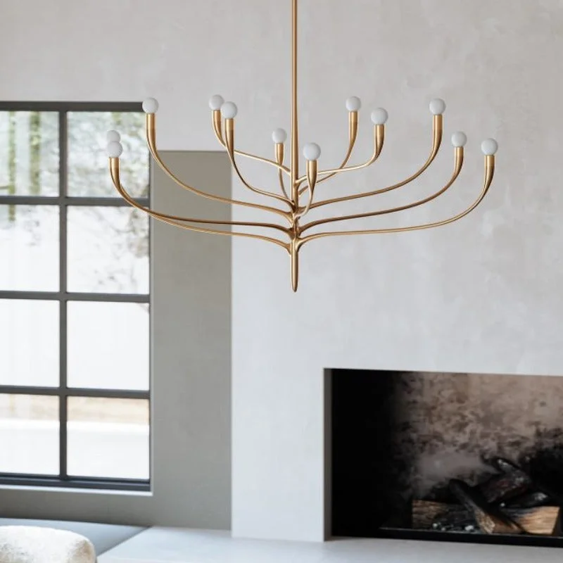 Traditional Brass Chandeliers for Classic InteriorsVintage Gold Leaf Twelve Light Chandelier