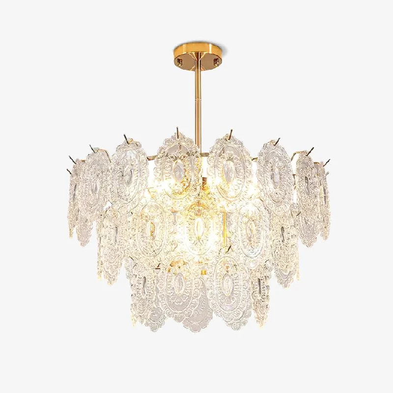 Victorian - Inspired Chandeliers with Ornate DetailsWave Glass Chandelier