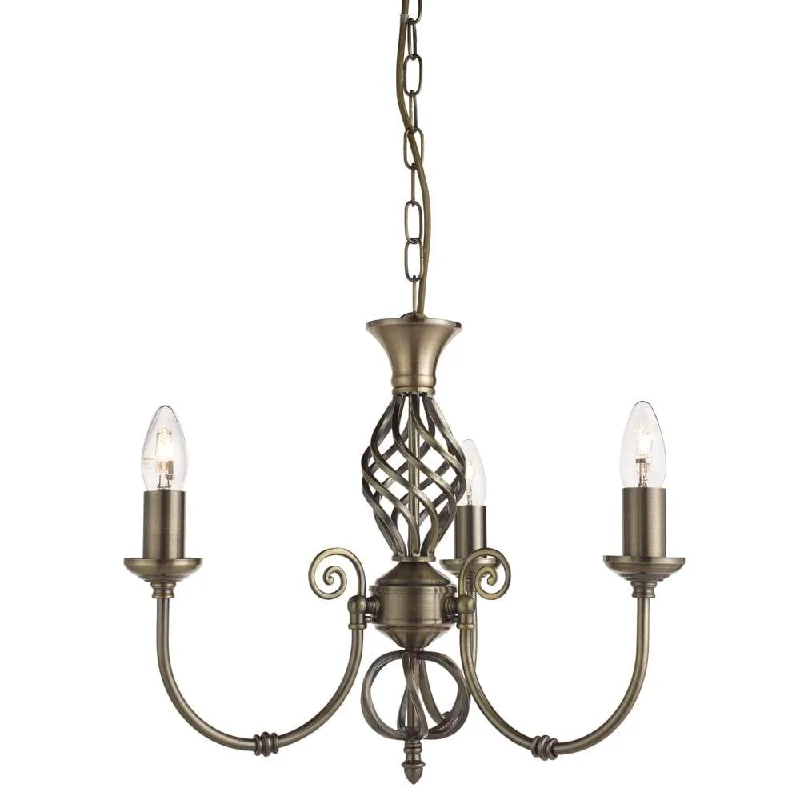 Small Chandeliers for Compact RoomsZanzibar 3 Light Brass Chandelier