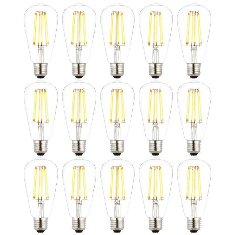 USB Charging Port Floor Lamp for Convenient Device Charging15 X E27 LED 6w Filament Clear Pear Shaped Dimmable Light Bulb