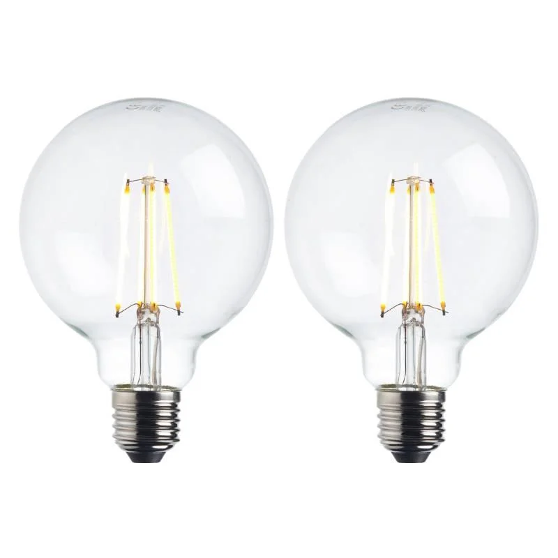 Adjustable Height Floor Lamp for Versatile Lighting Needs2 X E27 Warm White LED Filament Globe Light Bulb Dimmable 7W