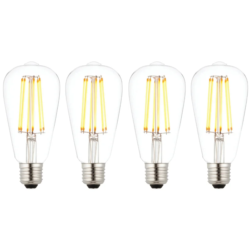 Modern Minimalist Floor Lamp for Contemporary Living Rooms4 X E27 LED 6w Filament Clear Pear Shaped Dimmable Light Bulb