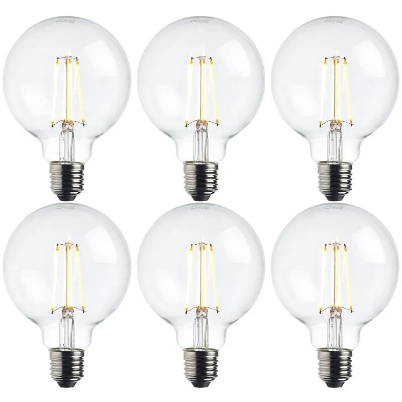 Industrial Style Floor Lamp with Exposed Bulbs for Loft Apartments6 x E27 Warm White LED Filament Globe Light Bulb Dimmable 7W