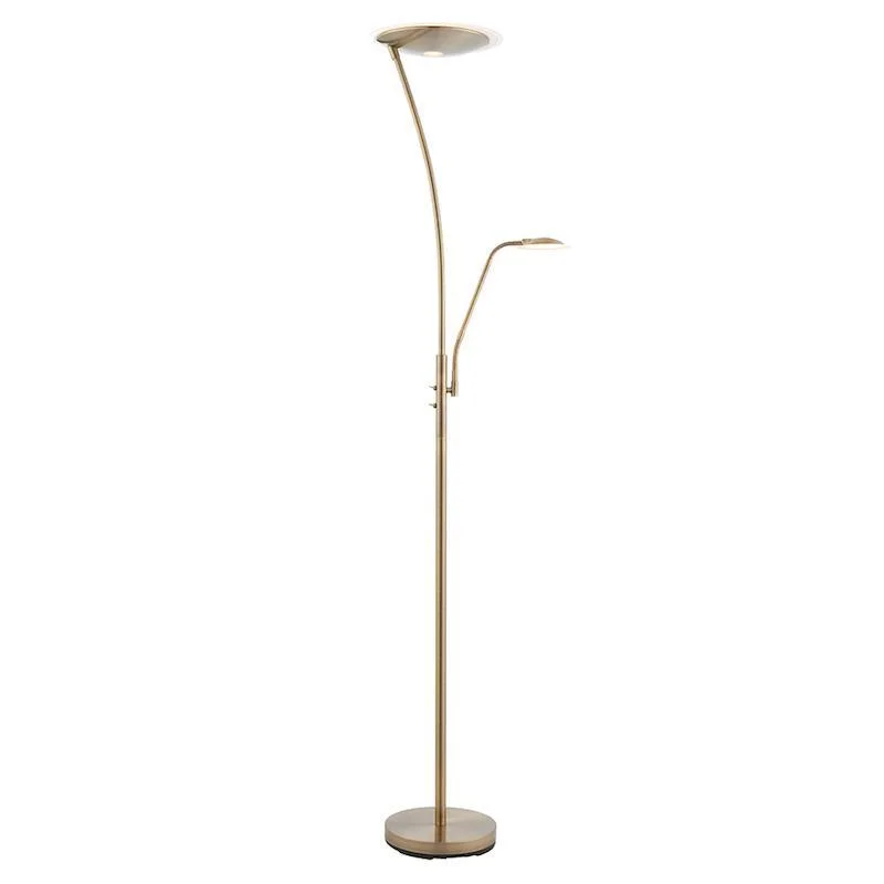 Industrial Style Floor Lamp with Exposed Bulbs for Loft ApartmentsAlassio Antique Brass Mother & Child LED Floor Lamp