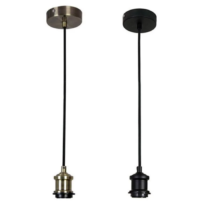 Energy - Efficient Industrial Lighting for Cost - SavingsAlbany 180cm Vintage Cloth Cord Suspension in Black or Antique Brass