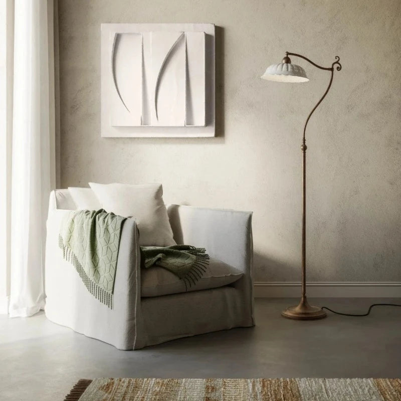 Modern Minimalist Floor Lamp for Contemporary Living RoomsAntique Brass & Ceramic Floor Lamp