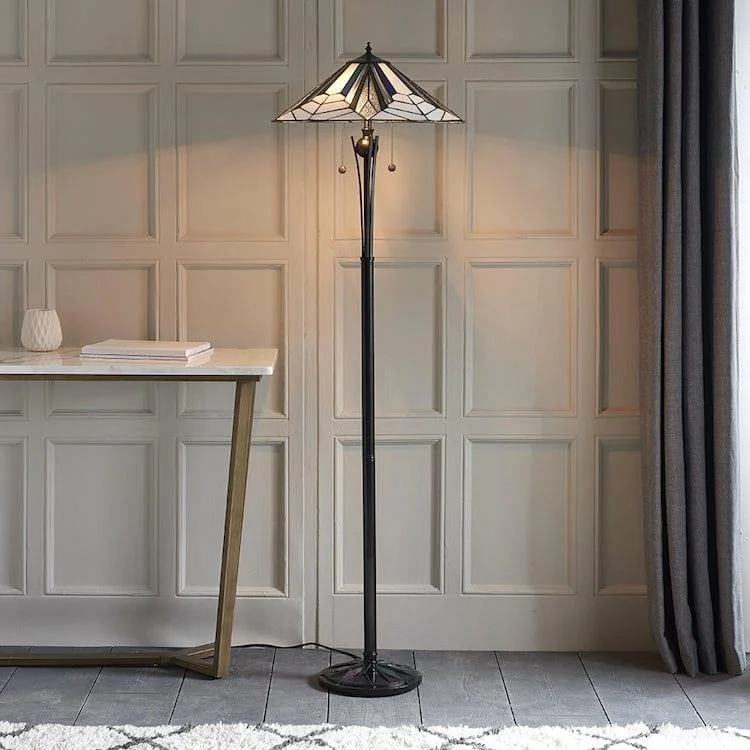 Metal Floor Lamp with a Matte Black Finish for a Sleek LookInteriors 1900 Astoria Tiffany Floor Lamp