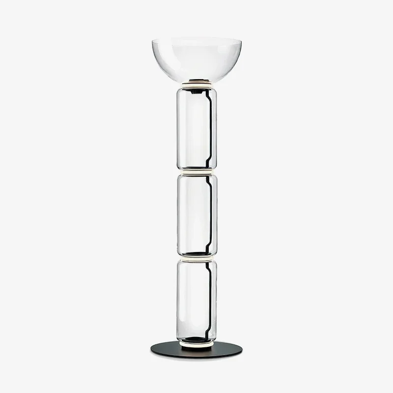 Modern Minimalist Floor Lamp for Contemporary Living RoomsBamboo Glass Floor Lamp