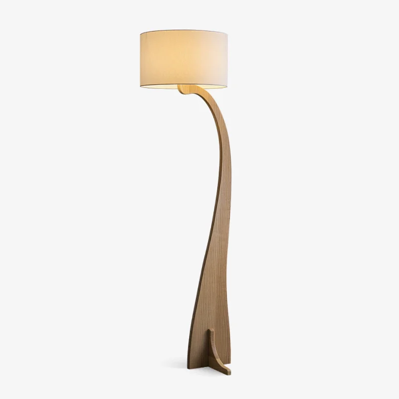 Wood Floor Lamp with Natural Grain for a Warm and Organic FeelBow Curve Floor Lamp