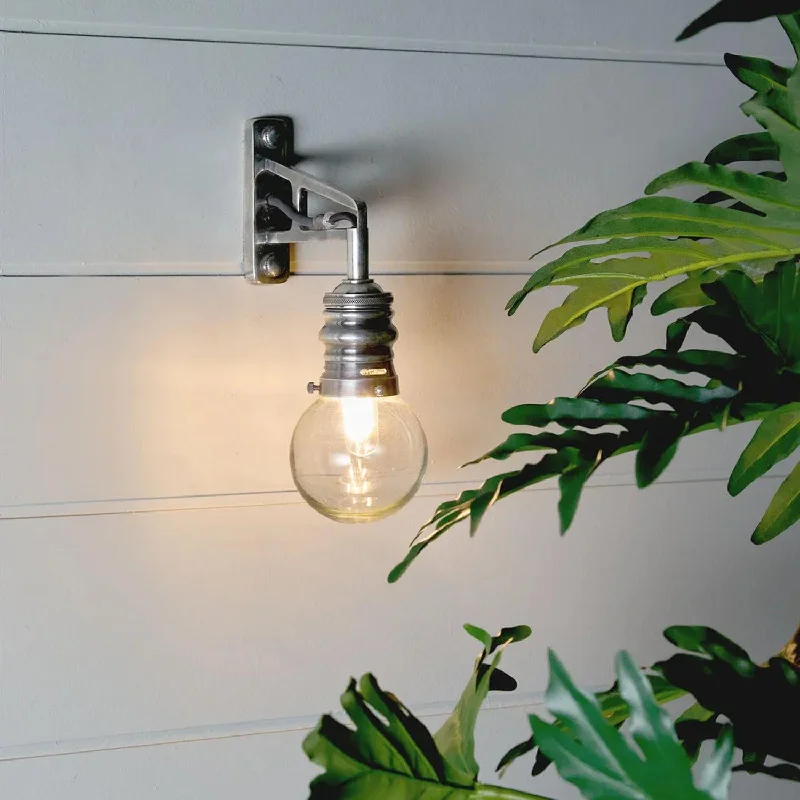 Industrial Lighting for Printing Press FacilitiesCarlton Indoor Wall Light in Antique Silver or Brass