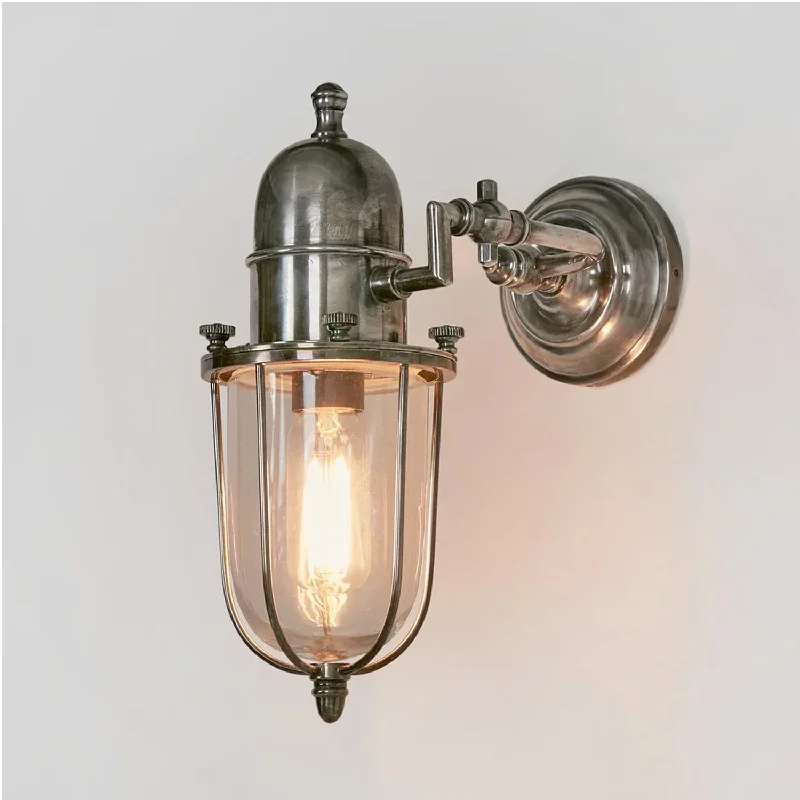 Industrial Lighting for Furniture FactoriesChapel Outdoor Wall Light in Antique Silver or Antique Brass