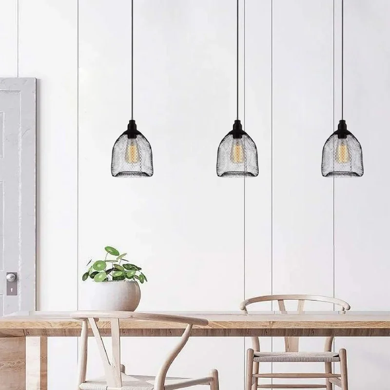 Durable Industrial Lighting for Harsh EnvironmentsCheveux Iron Mesh Black Pendant Light Available in 4 Styles