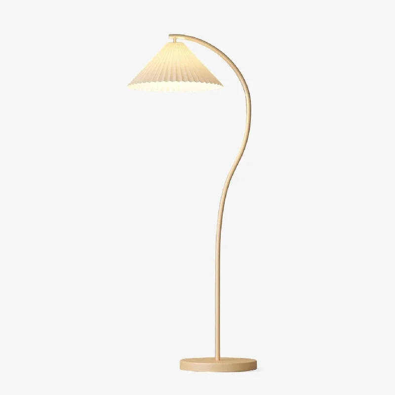 Glass Floor Lamp with Frosted Shades for Soft Diffused LightCrescini Pleated Floor Lamp