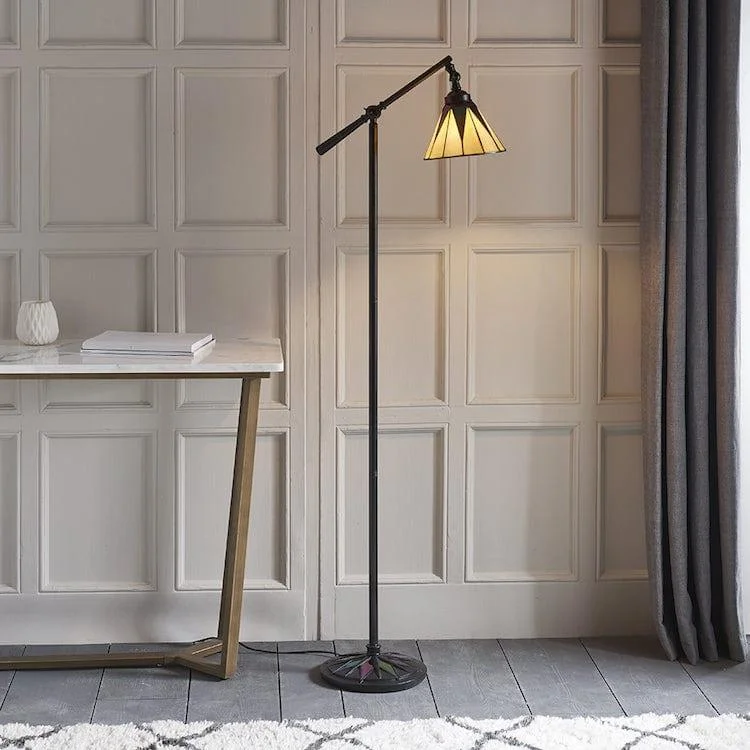 Industrial Style Floor Lamp with Exposed Bulbs for Loft ApartmentsDark Star Task Tiffany Floor Lamp