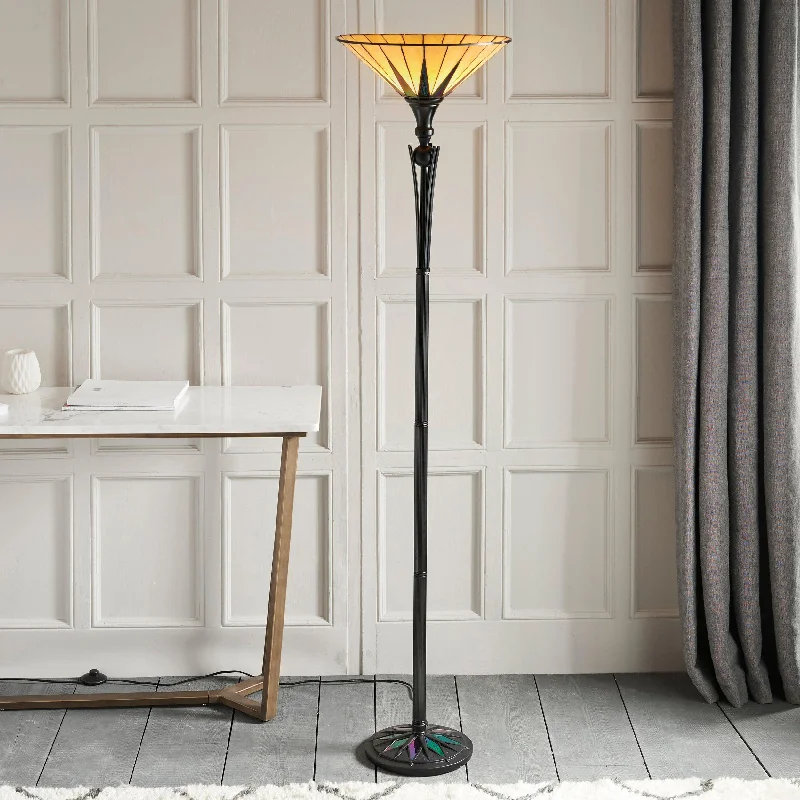 Fabric Floor Lamp with a Linen Shade for a Relaxed AestheticInteriors 1900 Dark Star Uplighter Tiffany Floor Lamp