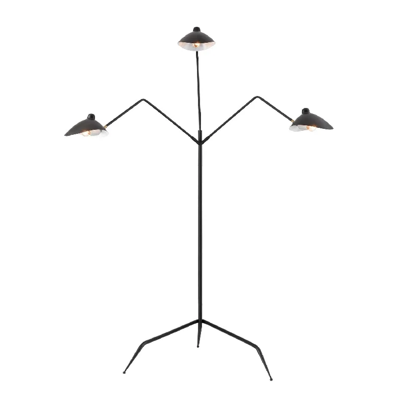 Industrial Style Floor Lamp with Exposed Bulbs for Loft ApartmentsRisley Three Light Floor Lamp