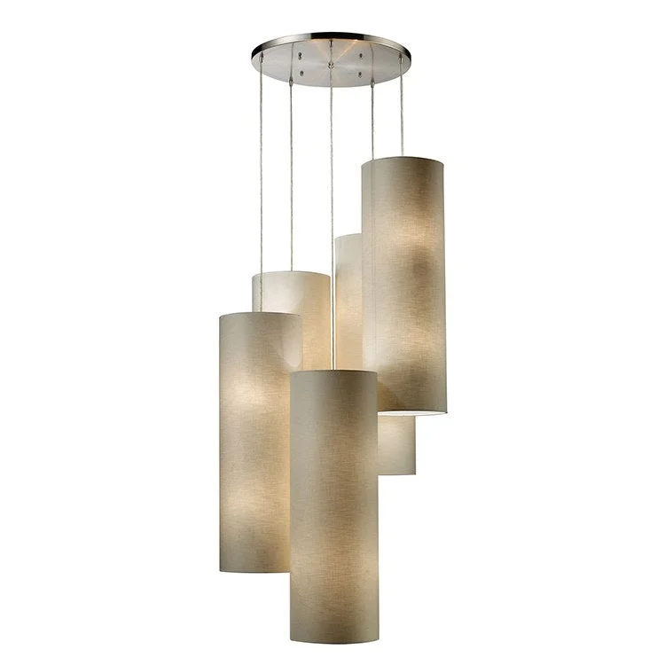 Crystal Ceiling Lights with High - Quality Swarovski CrystalsFabric Cylinder Twenty-Light LED Pendant