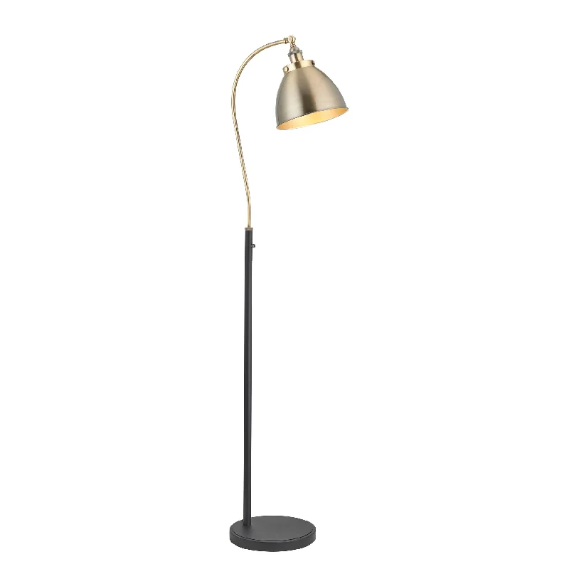 Wood Floor Lamp with Natural Grain for a Warm and Organic FeelFranklin  Brass & Black Floor Lamp