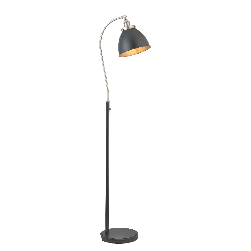 Modern Minimalist Floor Lamp for Contemporary Living RoomsFranklin Pewter & Black Floor Lamp