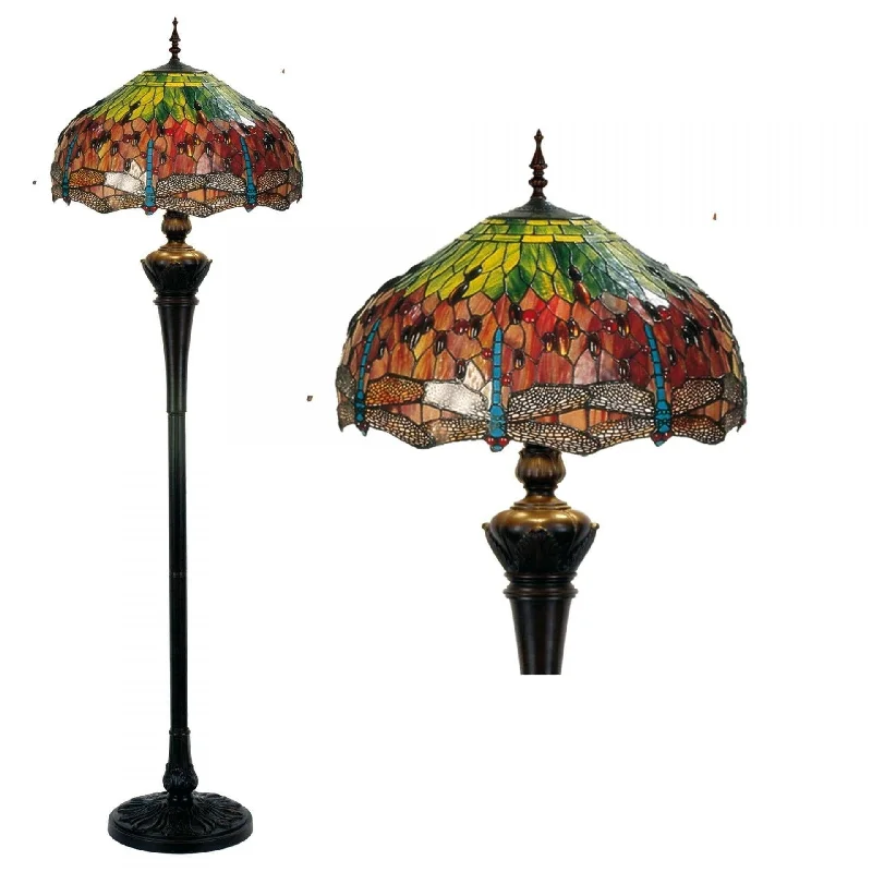 Bohemian Inspired Floor Lamp for Eclectic Home DecorFlame Dragonfly Tiffany Floor Lamp - Tiffany Lighting Direct