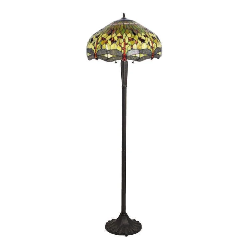 Industrial Style Floor Lamp with Exposed Bulbs for Loft ApartmentsGreen Dragonfly Tiffany Floor Lamp - Tiffany Lighting Direct