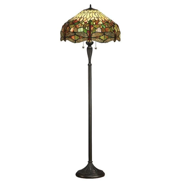 Bohemian Inspired Floor Lamp for Eclectic Home DecorInteriors 1900 Green Dragonfly Tiffany Floor Lamp